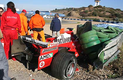 Ferrari после аварии Бадоера
