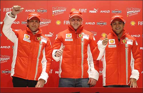 Ferrari в Доломитах: Лука Бадоер, Кими Райкконен, Фелипе Масса